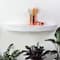 Large White Round Wood Floating Wall Shelf